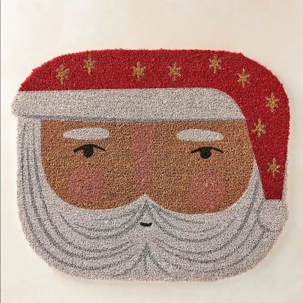 ANTHROPOLOGIE Santa Doormat Santa Claus Christmas